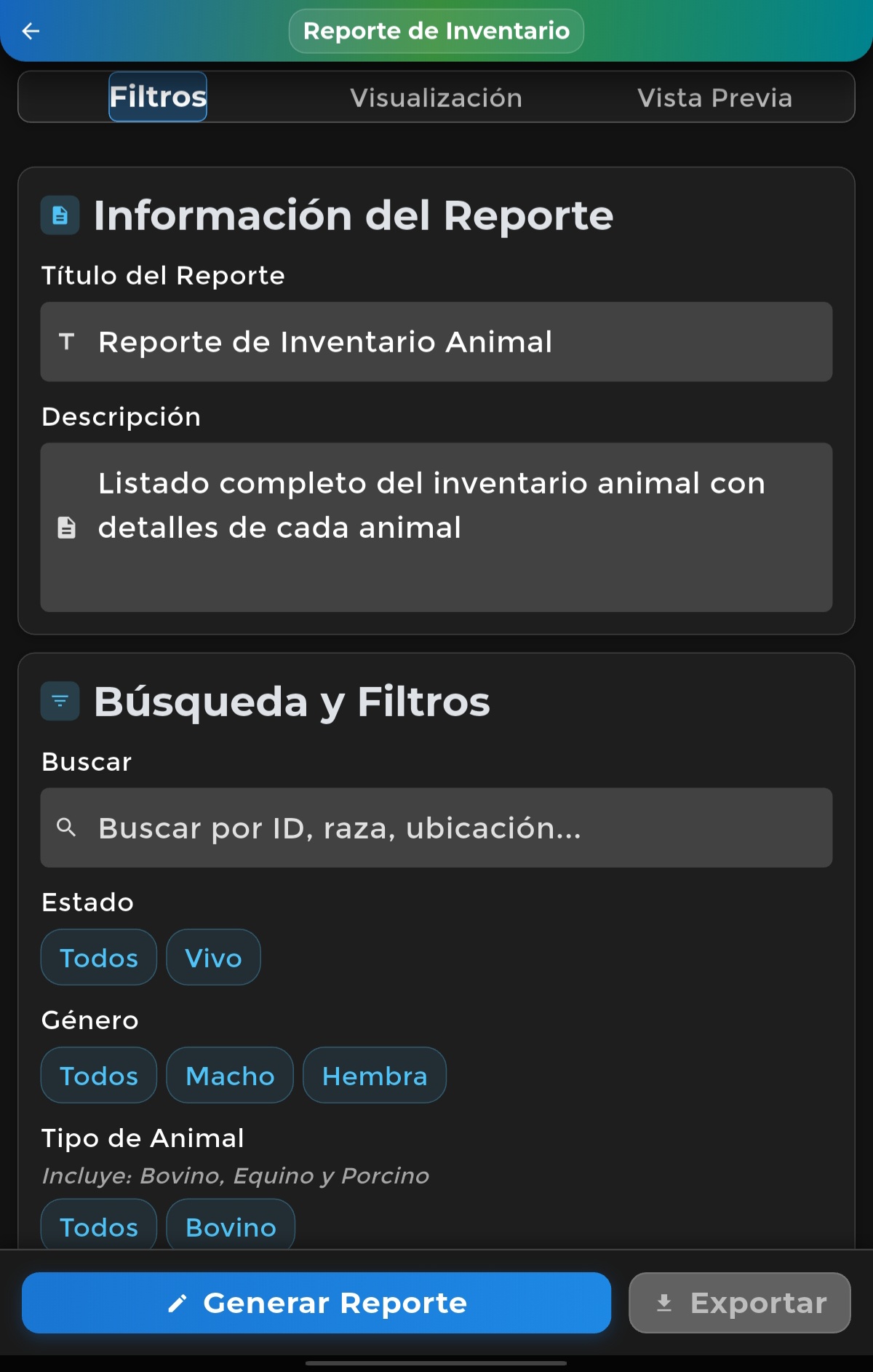 Reporte de Inventario